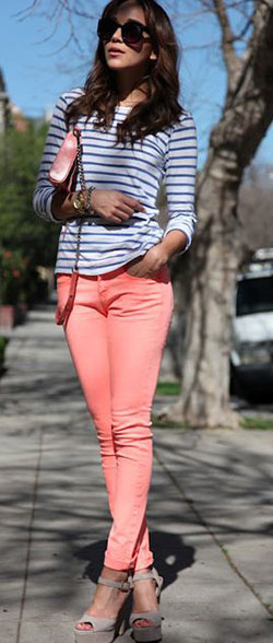 Pink Jeans Outfit Ideas From Tumblr: Slim-Fit Pants,  Pink Jeans,  Jeans Outfit Ideas  