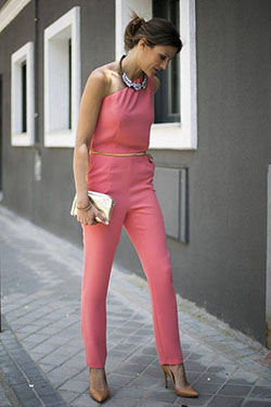 Pink Top And Pant Outfit: Romper suit,  Clothing Accessories,  Pink Pant  