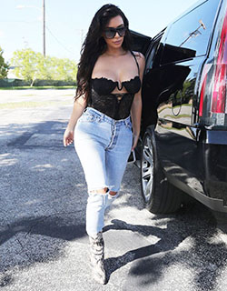 Ultimate hot weather style ideas to try: Slim-Fit Pants,  Kim Kardashian,  Hot Thick Girls  