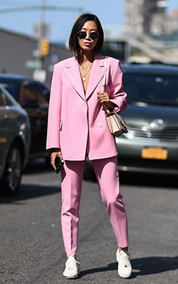 Outfit with pink pants: Street Style,  fashion blogger,  Fashion week,  Pink Pant,  pink blazer  