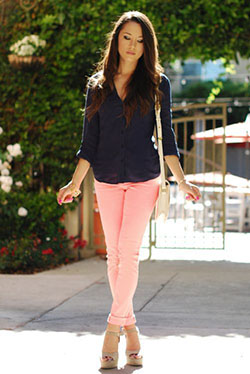 What To Wear With Pink Pant In Winter: Slim-Fit Pants,  Pink Pant  