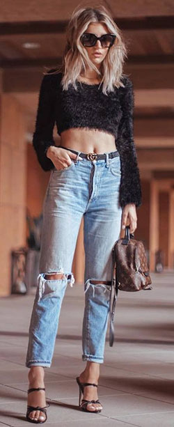 Crop top,  Winter Jeans: Crop top,  Mom jeans,  High Waisted Jeans  