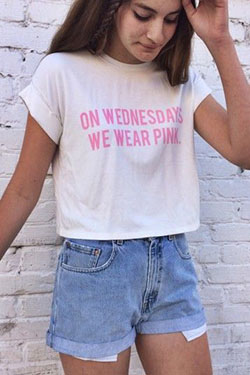 Wednesdays we wear pink top: Casual Summer Outfit,  Crop top,  Brandy Melville  