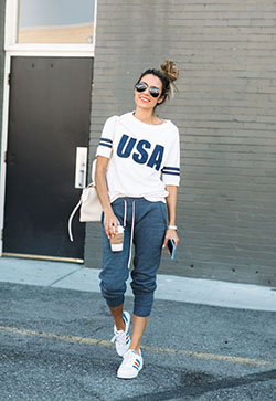 Amazing USA Sweater And Sport Shoes: Casual Sporty Outfits,  High Shoes  