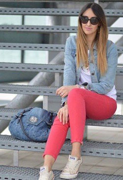 Pink Jeans Outfit For Winter: Pink Jeans  