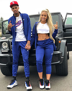 White and blue matching outfit: Couple Matching Outfit  
