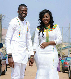 African wedding attire for couples: Wedding dress,  Aso ebi,  Maxi dress,  Kente cloth,  Matching African Outfits  