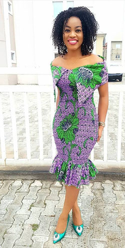 African print short mermaid dress: Aso ebi,  Ankara Long Gown  