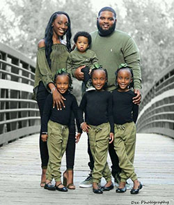 Black family photo in matching outfits: Black people,  Matching Outfits  