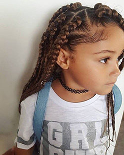 Blonde Accented Box Braids: Box braids,  African hairstyles,  Mohawk hairstyle,  French braid,  Hairstyle For Little Girls  