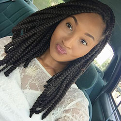 Long bob box braids: Bob cut,  Hairstyle Ideas,  Box braids,  Mohawk hairstyle,  Braided Hairstyles  