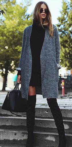 Grunge work outfit: winter outfits,  Over-The-Knee Boot,  Grunge fashion,  Soft grunge  