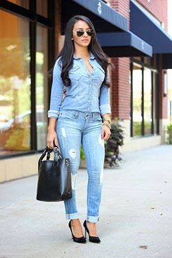 High Waisted Jeans Outfits For Black Girls: Jeans Outfit,  Denim Outfits,  Hot Thick Girls  
