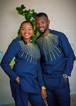 African Pre-wedding Photoshoot Pictures 2019,  Polka dot: Matching African Outfits  