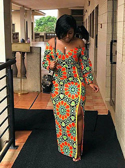 Ankara slit gown: Strapless dress,  Aso ebi,  Ankara Long Gown  