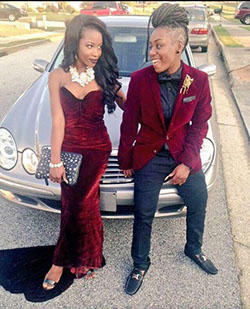 Matching Prom outfits For Black Couples: See-Through Clothing,  Matching Outfits,  Prom Suit  