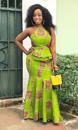 Kaba and slits styles 2018: Cocktail Dresses,  Kente cloth,  Ankara Long Gown  