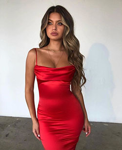 Red cowl neck oh polly dress: Bodycon dress,  Oh Polly,  Hot Birthday Outfit,  Red Dress  