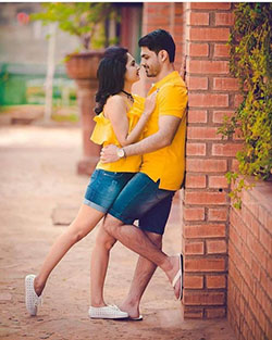 Yellow T-Shirt Paired With Blue Jeans for Couples Wearing Matching Outfits: Matching Couple Outfits,  Matching couple,  couple outfits,  Matching Outfits  