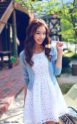 Summer dresses cute korean outfits: Scoop neck,  Skirt Outfits  