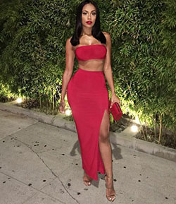 Erica mena red dress: Bandage dress,  Strapless dress,  Cute Birthday Outfits,  Red Dress  