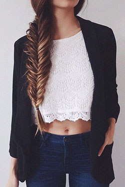 Crop top jeans hairstyle: Crop Top Outfits  