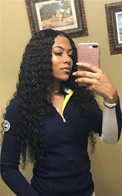 Deep wave bundles with closure: Lace wig,  School Hairstyle  