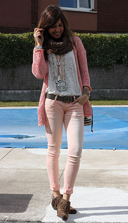 Pink Jeans Outfit Winter: Pink Jeans  