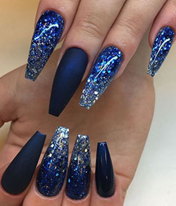 Blue nails inspo: Lip liner,  Nail art,  Blue nails,  Pretty Nails  