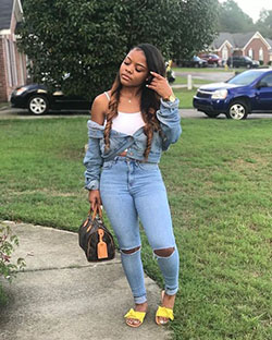 Latest Trendy Collections Of Girls Jeans: black girls jeans outfit,  Casual Outfits,  Jeans Outfit Ideas  