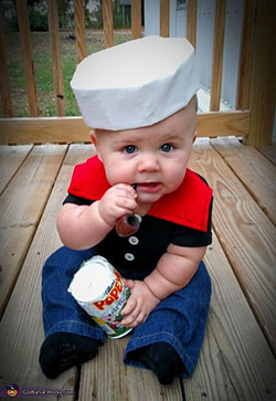 Baby popeye costume Ideas: Halloween costume,  party outfits,  Helpers Day Outfits,  Baby Outfit  
