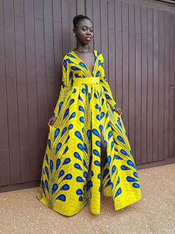 African dress wax: Maxi dress,  Kente cloth  
