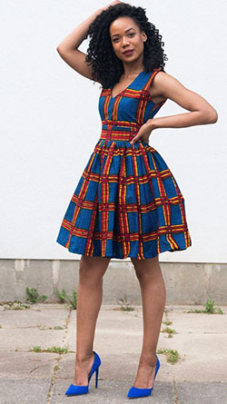 African print mini dress: Kente cloth,  Folk costume,  Tea Dress,  Shweshwe Dresses Ideas  