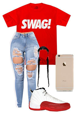 Cute outfits with swag: winter outfits,  Punk fashion,  Air Jordan,  Jordan Outfits Polyvore  