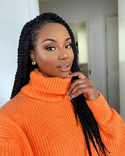 Long hair,  Jheri curl: Long hair,  Hair Color Ideas,  Jheri Curl,  Box braids,  Braided Hairstyles  