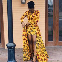 Short african dress with train: Cocktail Dresses,  Aso ebi,  Maxi dress  