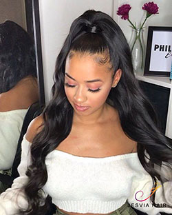 Long ponytail styles for black hair: 