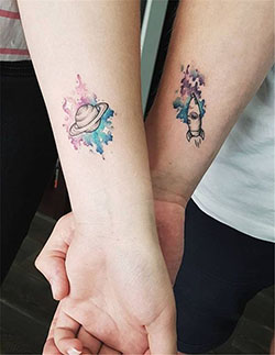Totally my style space couple tattoos, Inspired by love: Tattoo artist,  Couple Tattoo  