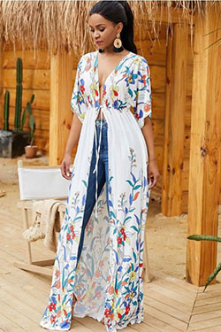 Cotton Dresses Ideas For Summer 2019: Maxi dress,  Summer Cotton Outfit  