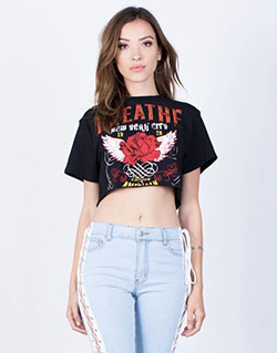 High Waist Jeans With Tommy Hilfiger Crop Top: Crop top,  United States,  Tommy Hilfiger Tops  