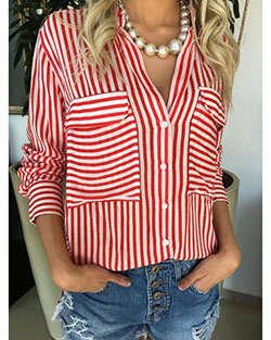 Stunning Red striped shirts For Teens: 