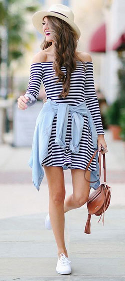 White Striped Dress Outfit Ideas ...