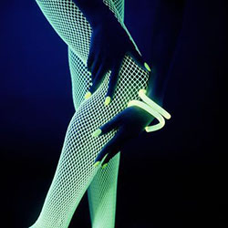 Glow In The Dark Fishnet Stockings: Glowing Fishnet Outfit,  Glow In Dark  