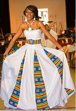 Traditional Wedding Dress For African Girl: African Dresses,  Strapless dress,  Kente cloth,  African Wedding Outfits  