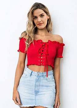 Red crop top outfits, Crop top: Crop top,  Sleeveless shirt,  Red top  