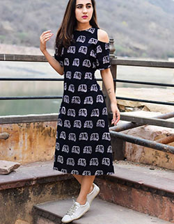 Printed Cotton Dress For Summer: party outfits,  Indo-Western Clothing,  Summer Cotton Outfit  