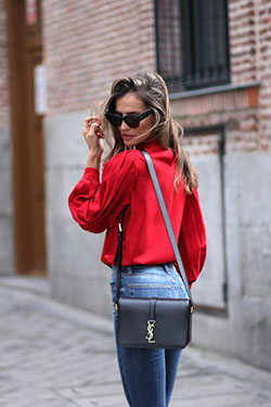Pretty Red Top Outfit Ideas To Try: Stiletto heel,  Red top  