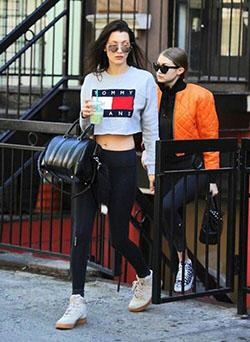 Crop Top And Legging Outfit For Girls: Tommy Hilfiger,  Tommy Hilfiger Tops  