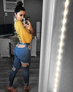 Cool Ripped Butt Jeans For Adult Girls: Ripped Jeans  