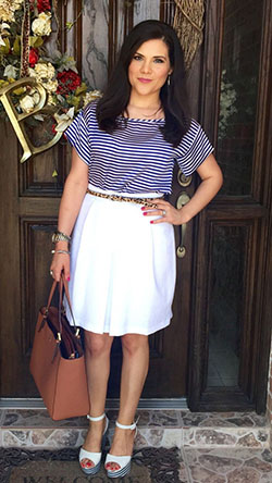 Formal Blue And White Striped Outfit Ideas: Striped Outfit Ideas  